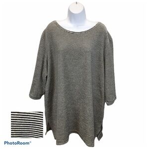 Avenue Striped Sparkle Velour Top.